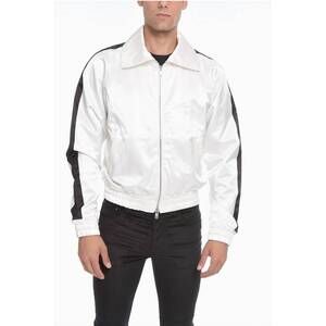 NEW AMIRI zip track stripe jacket in white black